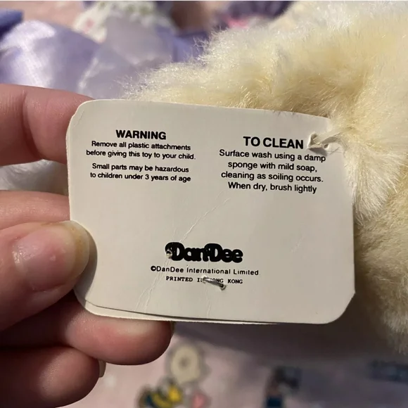 Dan Dee Soft Expressions Vintage Plush Stuffed Animal Bunny Nylon Body NWT - Picture 5 of 6